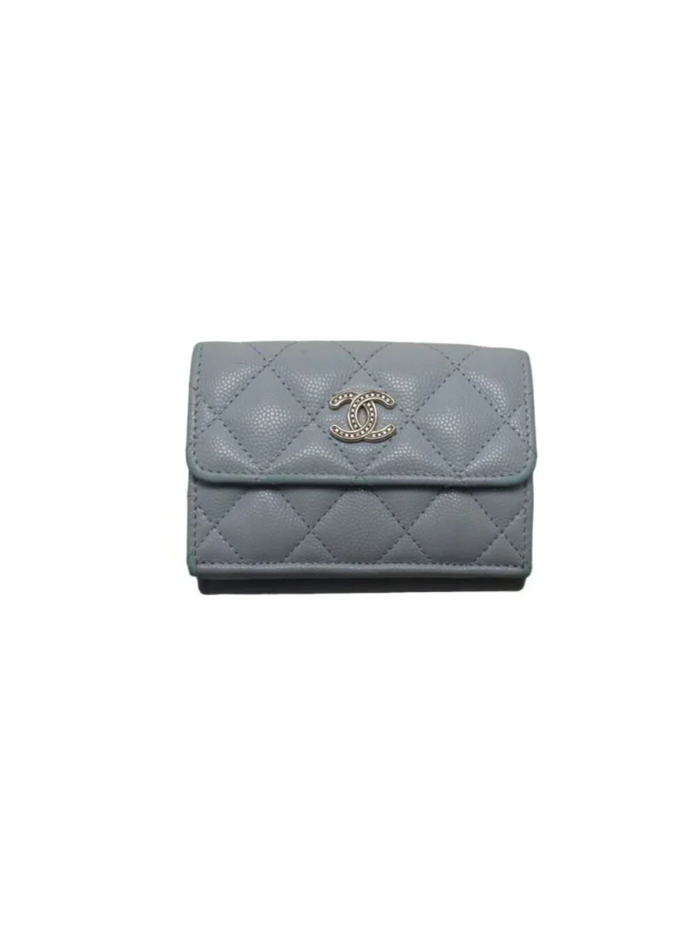 Chanel Quilted Caviar Leather GD Trifold Wallet